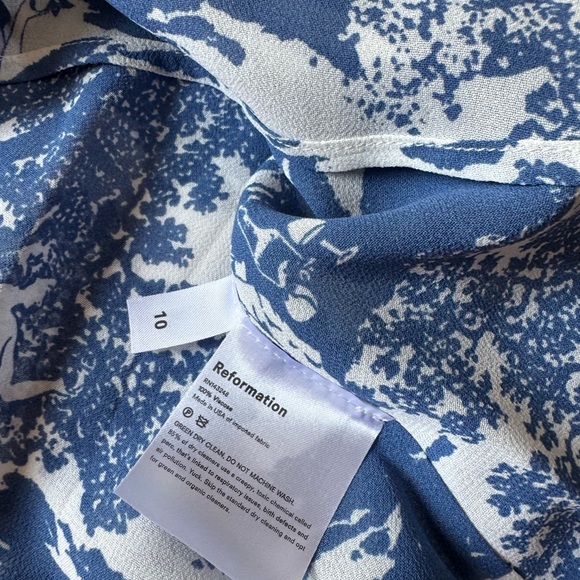 Reformation Naked Lunch Print Blue and White Maxi Dress - Picture 5 of 15